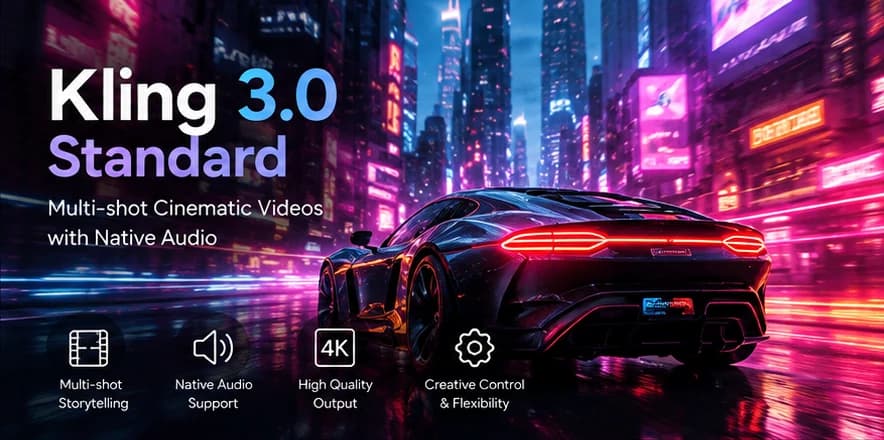 Kling 3.0 Standard — پوستر مفهومی؛ خروجی واقعی مدل نیست
